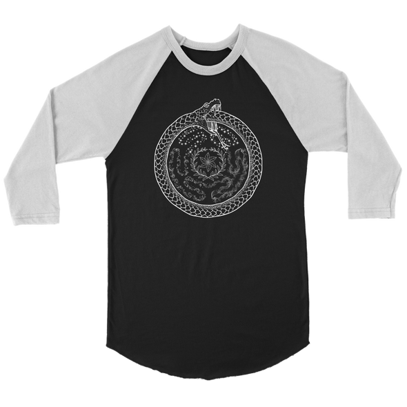 teelaunch T-shirt Canvas Unisex 3/4 Raglan / Black/White / S Hecate's Wheel Unisex Raglan