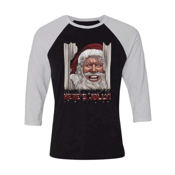 teelaunch T-shirt Canvas Unisex 3/4 Raglan / Black/White / S Here's Jolly! Raglan