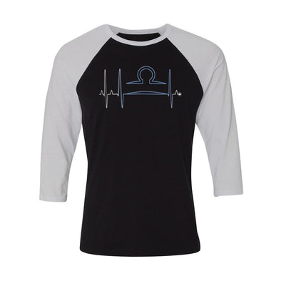 teelaunch T-shirt Canvas Unisex 3/4 Raglan / Black/White / S Libra - Zodiac Arrest Unisex Raglan