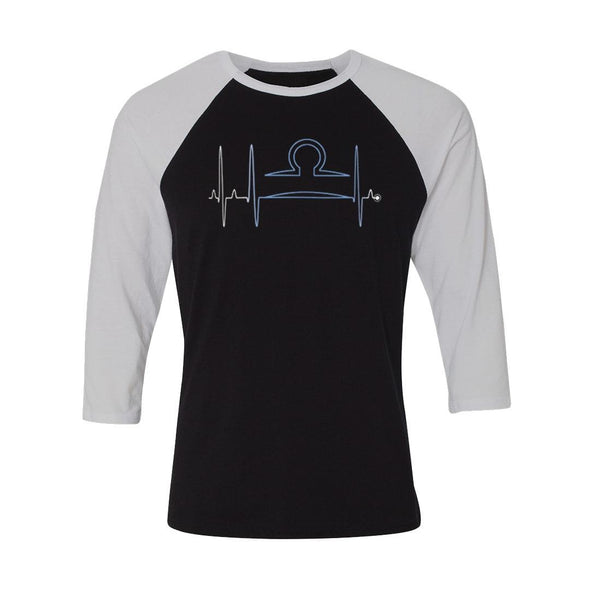 teelaunch T-shirt Canvas Unisex 3/4 Raglan / Black/White / S Libra - Zodiac Arrest Unisex Raglan