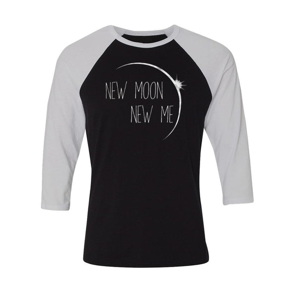 teelaunch T-shirt Canvas Unisex 3/4 Raglan / Black/White / S New Moon New Me Unisex Raglan