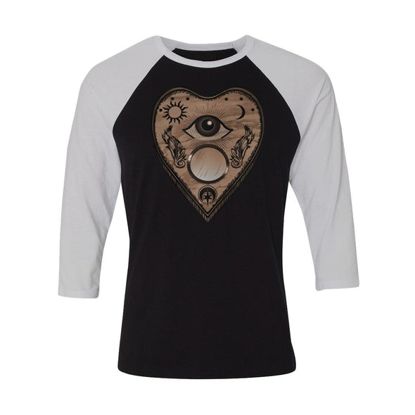 teelaunch T-shirt Canvas Unisex 3/4 Raglan / Black/White / S Ouija Love Raglan