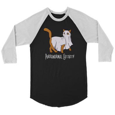 teelaunch T-shirt Canvas Unisex 3/4 Raglan / Black/White / S Purranormal Cativity Unisex Raglan