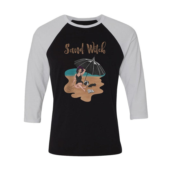 teelaunch T-shirt Canvas Unisex 3/4 Raglan / Black/White / S Sand Witch Raglan