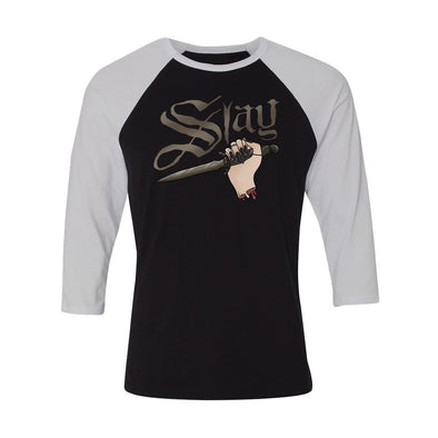 teelaunch T-shirt Canvas Unisex 3/4 Raglan / Black/White / S Slay Unisex Raglan