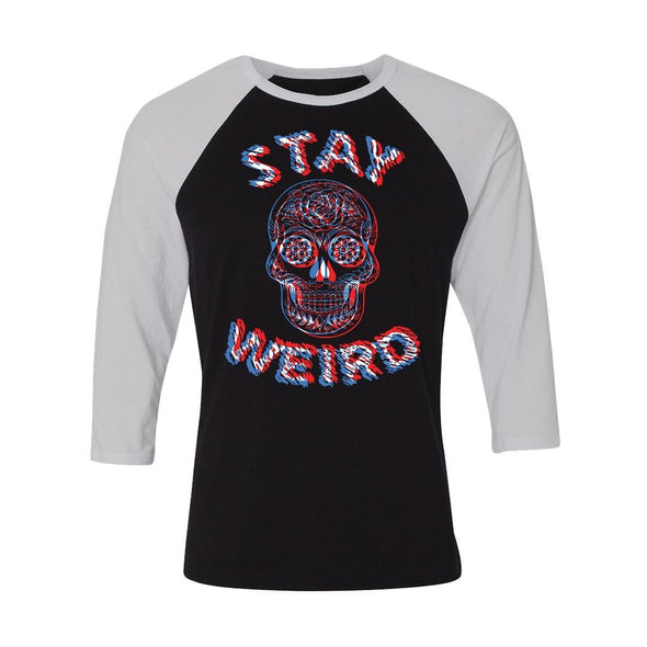teelaunch T-shirt Canvas Unisex 3/4 Raglan / Black/White / S Stay Weird Unisex Raglan