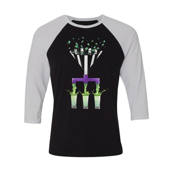 teelaunch T-shirt Canvas Unisex 3/4 Raglan / Black/White / S The Beetle Juicer Raglan