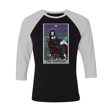 teelaunch T-shirt Canvas Unisex 3/4 Raglan / Black/White / S The Empress Tarot Card - Ghoulish Edition Unisex Raglan