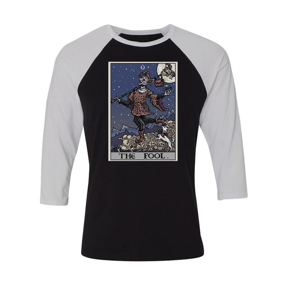 teelaunch T-shirt Canvas Unisex 3/4 Raglan / Black/White / S The Fool Tarot Card Unisex Raglan