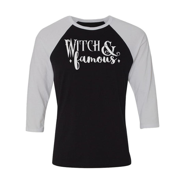 teelaunch T-shirt Canvas Unisex 3/4 Raglan / Black/White / S Witch and Famous Unisex Raglan