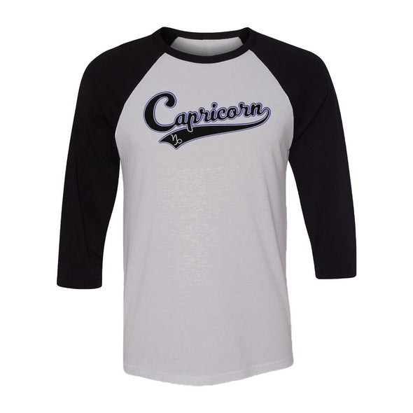 teelaunch T-shirt Canvas Unisex 3/4 Raglan / White/Black / S Capricorn - Baseball Style Unisex Raglan