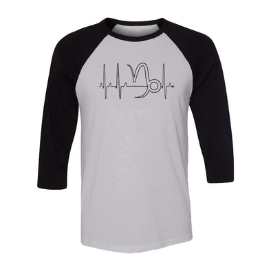 teelaunch T-shirt Canvas Unisex 3/4 Raglan / White/Black / S Capricorn - Zodiac Arrest Unisex Raglan