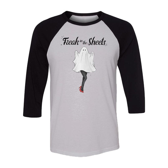 teelaunch T-shirt Canvas Unisex 3/4 Raglan / White/Black / S Freak in the Sheets Raglan