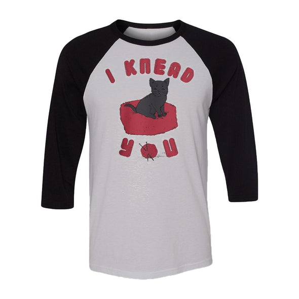 teelaunch T-shirt Canvas Unisex 3/4 Raglan / White/Black / S I Knead You Unisex Raglan