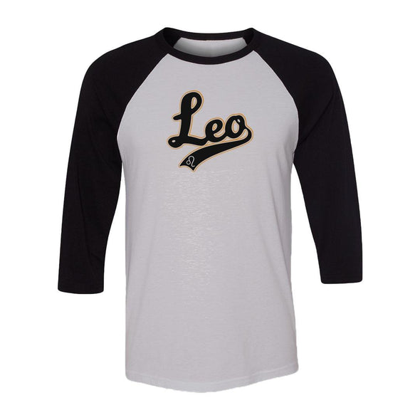 teelaunch T-shirt Canvas Unisex 3/4 Raglan / White/Black / S Leo - Baseball Style Unisex Raglan