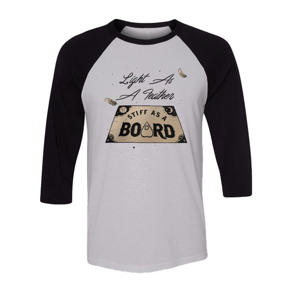 teelaunch T-shirt Canvas Unisex 3/4 Raglan / White/Black / S Light As A Feather Stiff As A Board Raglan