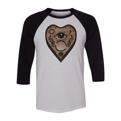 teelaunch T-shirt Canvas Unisex 3/4 Raglan / White/Black / S Ouija Love Raglan