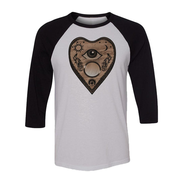 teelaunch T-shirt Canvas Unisex 3/4 Raglan / White/Black / S Ouija Love Raglan