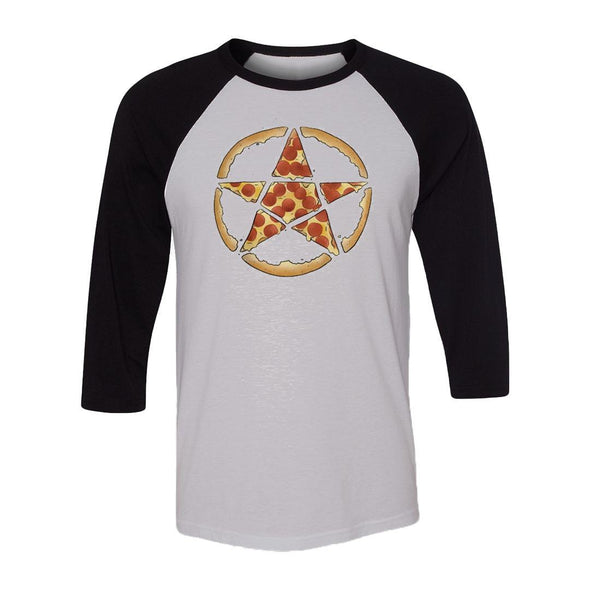 teelaunch T-shirt Canvas Unisex 3/4 Raglan / White/Black / S Pizzagram Raglan
