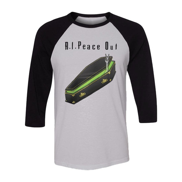 teelaunch T-shirt Canvas Unisex 3/4 Raglan / White/Black / S R.I.Peace Out Raglan