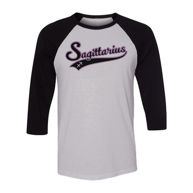 teelaunch T-shirt Canvas Unisex 3/4 Raglan / White/Black / S Sagittarius - Baseball Style Unisex Raglan