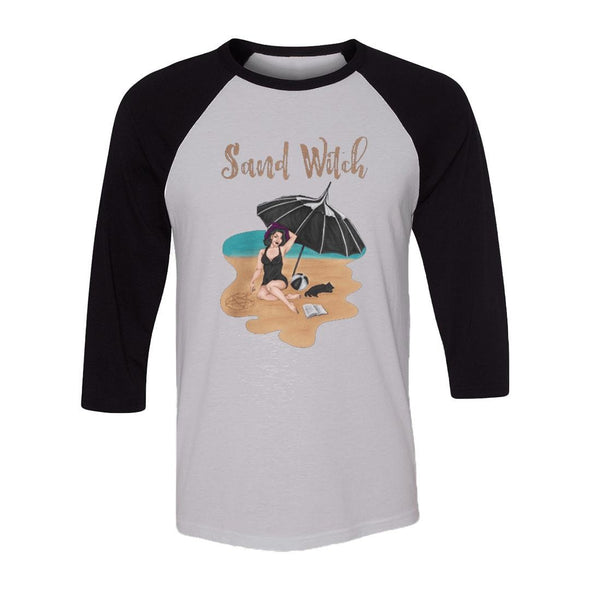 teelaunch T-shirt Canvas Unisex 3/4 Raglan / White/Black / S Sand Witch Raglan