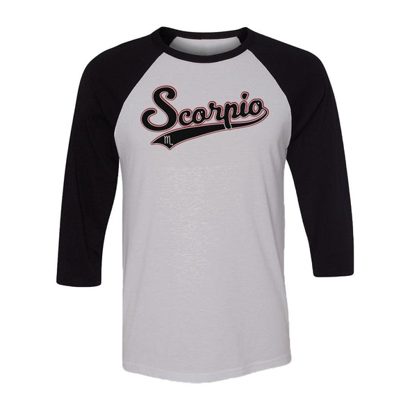 teelaunch T-shirt Canvas Unisex 3/4 Raglan / White/Black / S Scorpio - Baseball Style Unisex Raglan