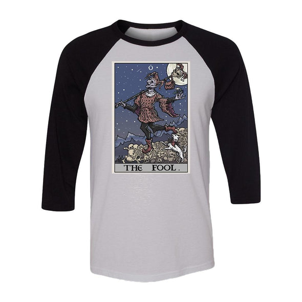 teelaunch T-shirt Canvas Unisex 3/4 Raglan / White/Black / S The Fool Tarot Card Unisex Raglan