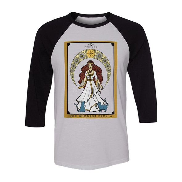 teelaunch T-shirt Canvas Unisex 3/4 Raglan / White/Black / S The Goddess Freyja Raglan