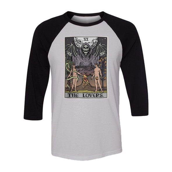 teelaunch T-shirt Canvas Unisex 3/4 Raglan / White/Black / S The Lovers Raglan