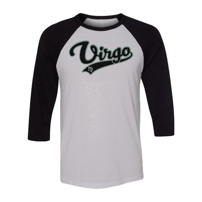 teelaunch T-shirt Canvas Unisex 3/4 Raglan / White/Black / S Virgo - Baseball Style Unisex Raglan