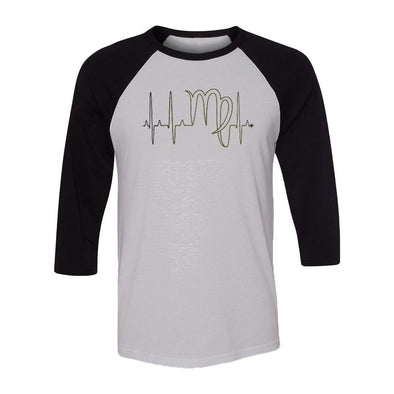 teelaunch T-shirt Canvas Unisex 3/4 Raglan / White/Black / S Virgo - Zodiac Arrest Unisex Raglan