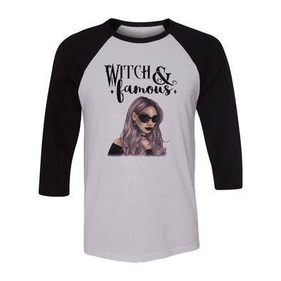 teelaunch T-shirt Canvas Unisex 3/4 Raglan / White/Black / S Witch and Famous Raglan