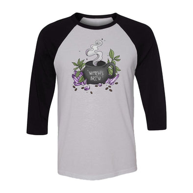 teelaunch T-shirt Canvas Unisex 3/4 Raglan / White/Black / S Witch's Brew Raglan