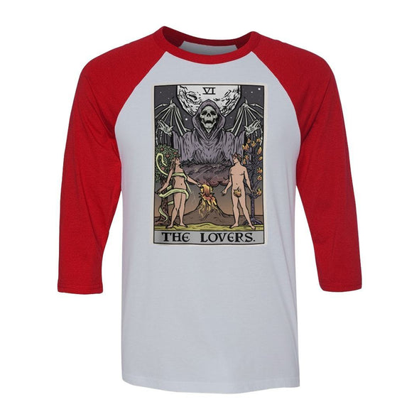teelaunch T-shirt Canvas Unisex 3/4 Raglan / White/Red / S The Lovers Raglan