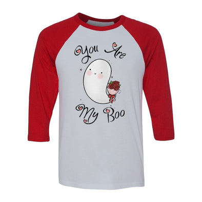 teelaunch T-shirt Canvas Unisex 3/4 Raglan / White/Red / S You Are My Boo Raglan