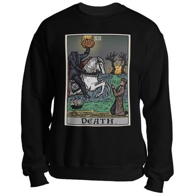 teelaunch T-shirt Crewneck Sweatshirt / Black / S Death Tarot Card Unisex Sweatshirt