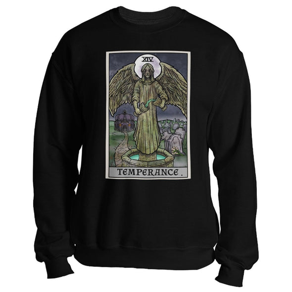 teelaunch T-shirt Crewneck Sweatshirt / Black / S Temperance Tarot Card - Ghoulish Edition Unisex Sweatshirt