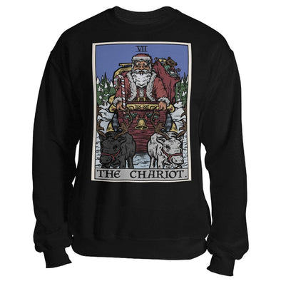 teelaunch T-shirt Crewneck Sweatshirt / Black / S The Chariot Tarot Card - Christmas Edition Unisex Sweatshirt
