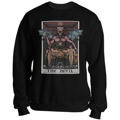 teelaunch T-shirt Crewneck Sweatshirt / Black / S The Devil Tarot Card Unisex Sweatshirt