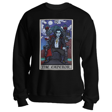 teelaunch T-shirt Crewneck Sweatshirt / Black / S The Emperor Tarot Card - Ghoulish Edition Unisex Sweatshirt