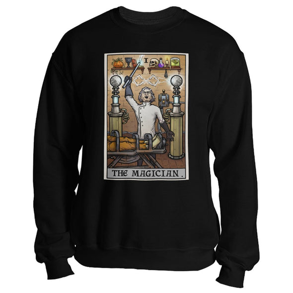 teelaunch T-shirt Crewneck Sweatshirt / Black / S The Magician Tarot Card - Ghoulish Edition Unisex Sweatshirt