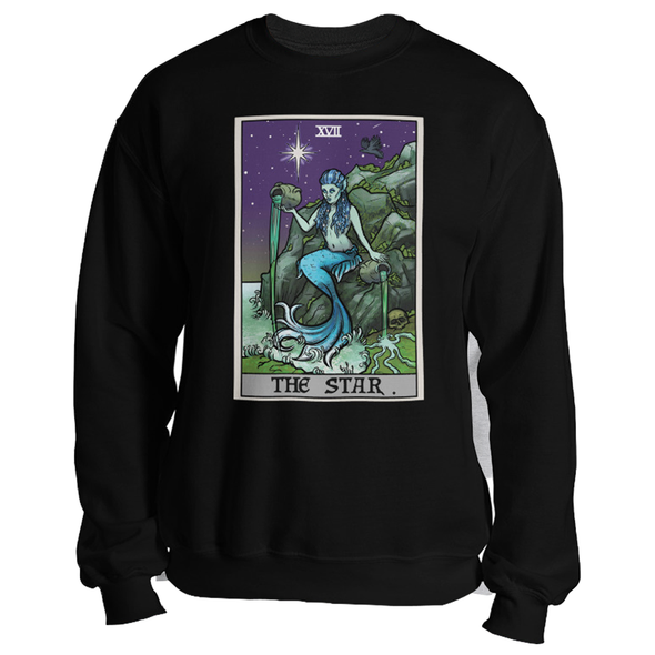 teelaunch T-shirt Crewneck Sweatshirt / Black / S The Star Tarot Card - Ghoulish Edition Unisex Sweatshirt