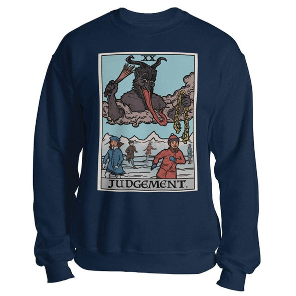 teelaunch T-shirt Crewneck Sweatshirt / Navy / S Judgement By Krampus Unisex Sweatshirt