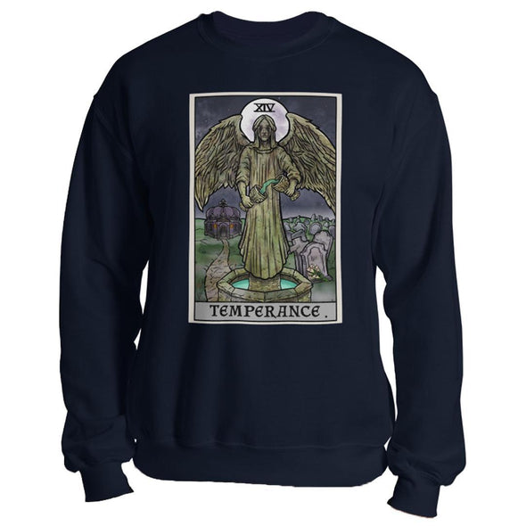 teelaunch T-shirt Crewneck Sweatshirt / Navy / S Temperance Tarot Card - Ghoulish Edition Unisex Sweatshirt