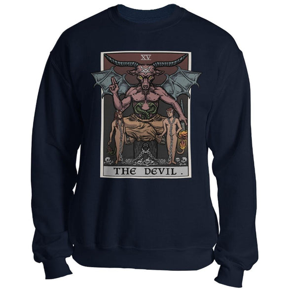 teelaunch T-shirt Crewneck Sweatshirt / Navy / S The Devil Tarot Card Unisex Sweatshirt