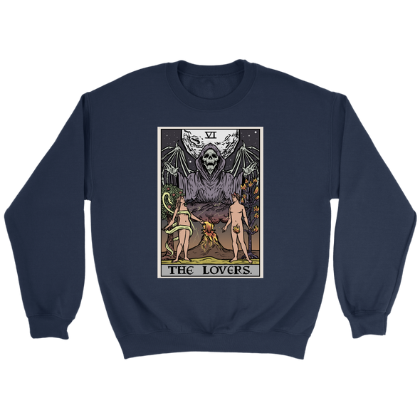 teelaunch T-shirt Crewneck Sweatshirt / Navy / S The Lovers In Tarot Unisex Sweatshirt
