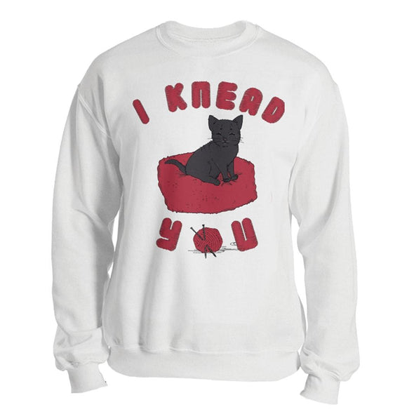 teelaunch T-shirt Crewneck Sweatshirt / White / S I Knead You Unisex Sweatshirt