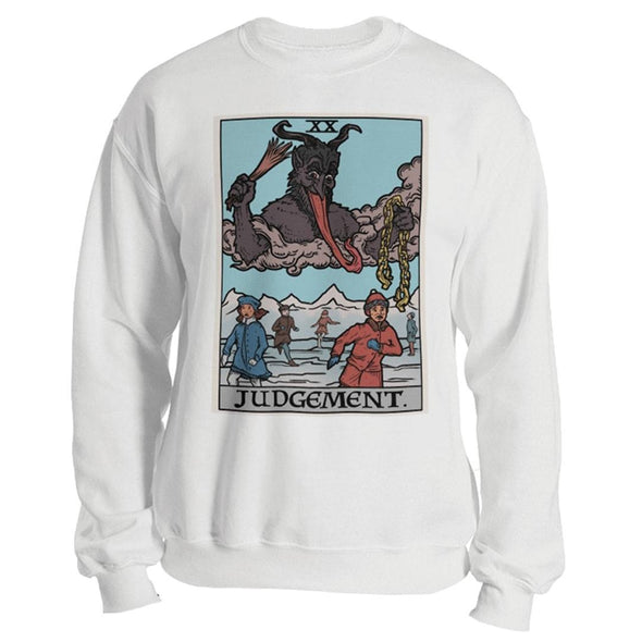 teelaunch T-shirt Crewneck Sweatshirt / White / S Judgement By Krampus Unisex Sweatshirt