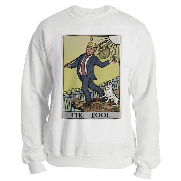 teelaunch T-shirt Crewneck Sweatshirt / White / S The Fool Tarot Card - Donald Trump Unisex Sweatshirt